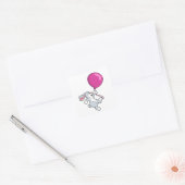 Rabbit with Balloon Vierkante Sticker (Envelop)