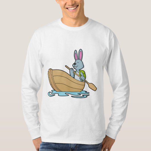 Rabbit with Boat & Paddle T-shirt (Voorkant)