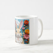 Rabbit with flowers art mug (Devant droit)