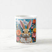 Rabbit with flowers art mug (Centre)