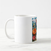 Rabbit with flowers art mug koffiemok (Links)