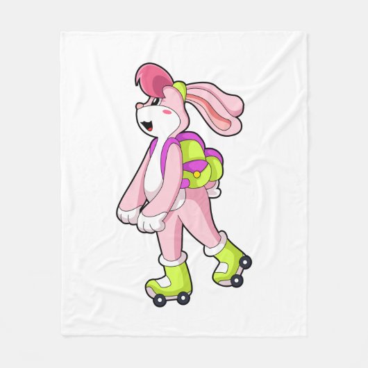 Rabbit with Roller skates Fleece Deken (Voorkant)