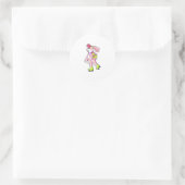 Rabbit with Roller skates Ronde Sticker (Tas)