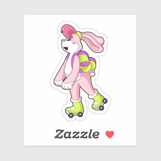 Rabbit with Roller skates Sticker (Vel)