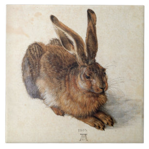 RABBIT (Young Hare) van Albrecht Durer Tegeltje