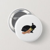 Rabbit's Lucky Human Foot Ronde Button 5,7 Cm (Voorkant /achterkant)