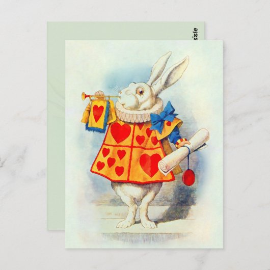 Rabbitt Alice Wonderland - Carte postale / Invitat (Devant / Derrière)