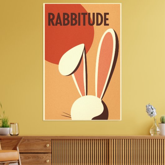 Rabbitude Poster Canvas Afdruk (Insitu (Woonkamer))