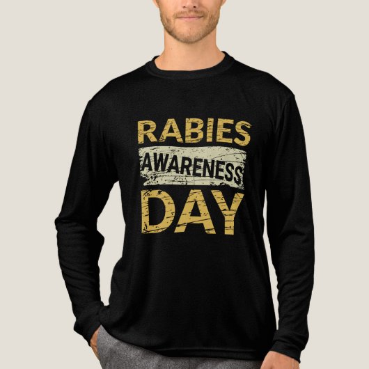 Rabiës Awareness Day Distressed Text Tri-Blend Shirt (Voorkant volledig)