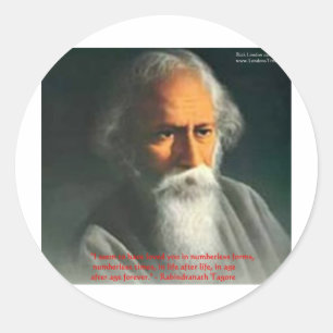 Rabindranath Tagore Citatengeschenken over Liefde Ronde Sticker