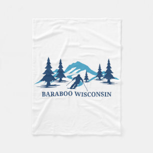 Raboo Wisconsin Ski Resort Skien Skiloper Fleece Deken