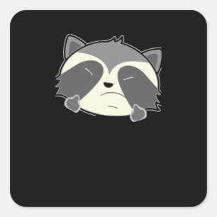Raccin-middenvinger Vierkante Sticker