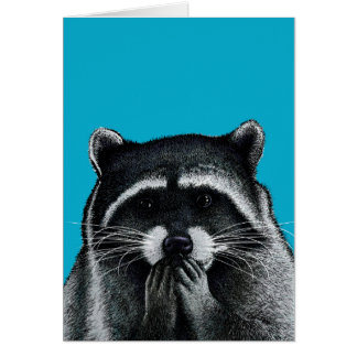 Raccoon affamé en bleu