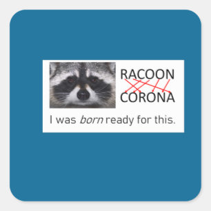 Raccoon anagram Corona heeft het verborgen 19 doen Vierkante Sticker