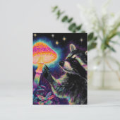 Raccoon and a Mushroom Briefkaart (Staand voorkant)