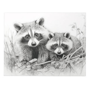 Raccoon Animal Discovery Wild Natuur Ink Sketch Notitieblok