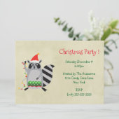 Raccoon avec les lumières de Noël Invitation de fê (Debout devant)