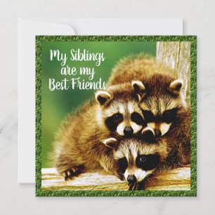 Raccoon Babies - Beste vriendenkaart voor siblings Bedankkaart
