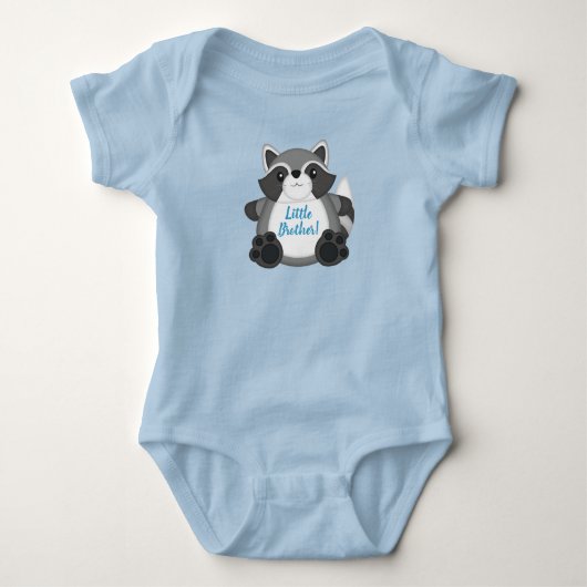 Raccoon Baby shower Blue Romper (Voorkant)