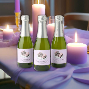 Raccoon Baby shower Pop het als ze Poppen Sparkling Wijnetiket