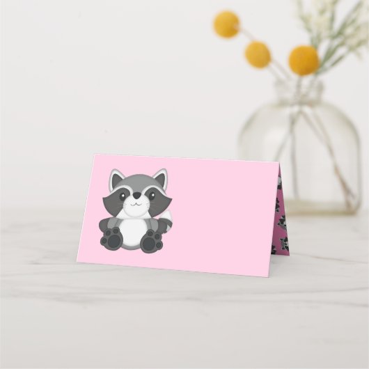 Raccoon Baby shower Roze (Voorkant)