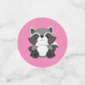Raccoon Baby shower Roze Confetti (Kleine voorkant)