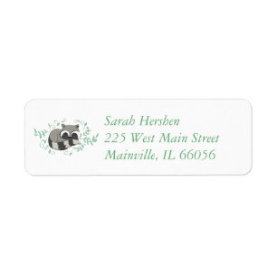 Raccoon Baby shower Woodland Animals Etiket