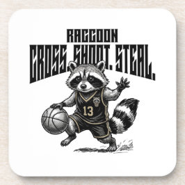 Raccoon Basketball Star - Cross Shoot Steal Graph Bier Onderzetter