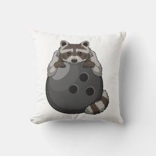 Raccoon bij Bowling met Bowling ball Kussen
