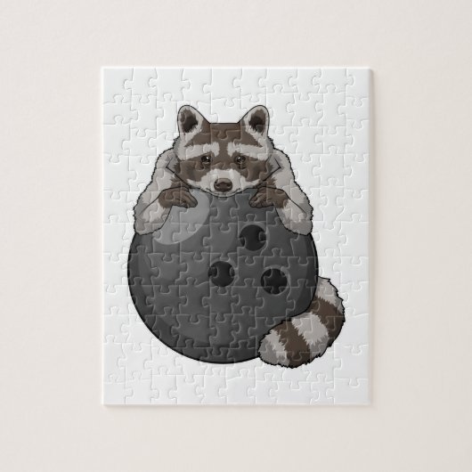 Raccoon bij Bowling met Bowling ball Legpuzzel (Verticaal)
