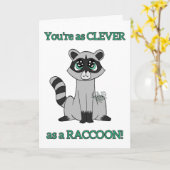 Raccoon Birthday Kaart (Gele Bloem)