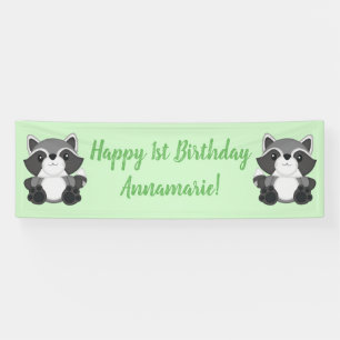 Raccoon Birthday Party Spandoek