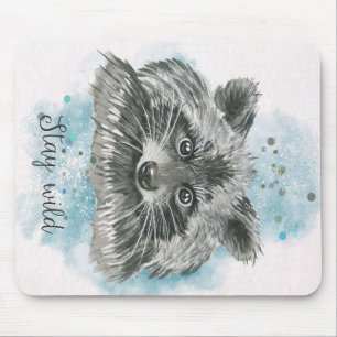 Raccoon blijf wild Cadeau voor kinderen Muismat