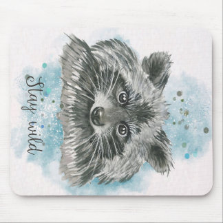 Raccoon blijf wild | Cadeau voor kinderen Muismat