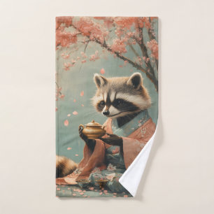 Raccoon Bouddha : Thé Paisible Sous Cherry Tree