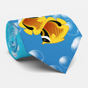 Raccoon Butterflyfish in bubelwater Stropdas