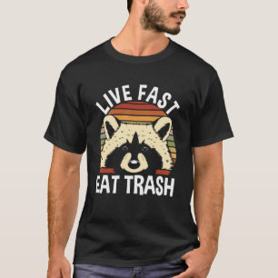 Raccoon Camping Live Fast Eat Trash T-shirt