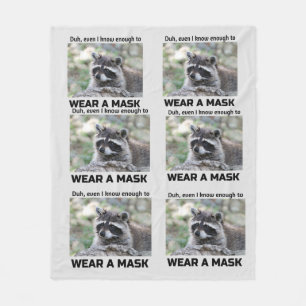 Raccoon Covid vraagt om een maskerafdekking Fleece Deken