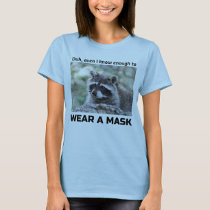 Raccoon Covid vraagt om het Masker van Funnycomb T T-shirt