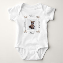 Raccoon Crochet Animal Baby Bodysuit Aangepast