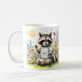 Raccoon d'aquarelle de printemps - Mug d'enfant Cu (Gauche)
