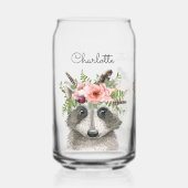 Raccoon de Boho mignon avec couronne de fleurs et  (Recto)