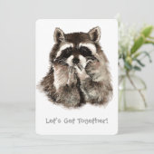 Raccoon donnant Baisers Adieu Invitation personnal (Debout devant)