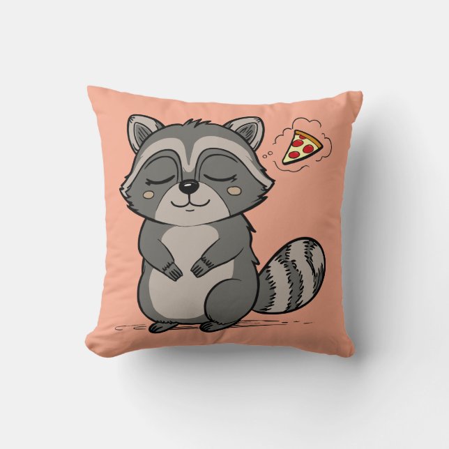 Raccoon Dream - Pizza! Kussen (Voorkant)