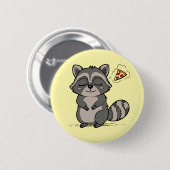 Raccoon Dream - Pizza! Ronde Button 5,7 Cm (Voorkant /achterkant)