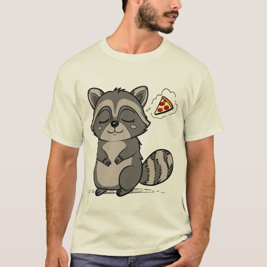 Raccoon Dream - Pizza! T-shirt (Voorkant)