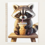 Raccoon Drinking Iced Coffee (Devant)