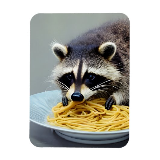 Raccoon Eating Spaghetti Magneet (Verticaal)