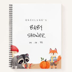 Raccoon en Fox Baby shower cadeau lijst Notitieboe Notitieboek