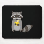 Raccoon eten banaan fruit kijken schattig muismat (Voorkant)